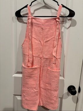 Zenana Outfitters Pink Textured Romper with Pockets